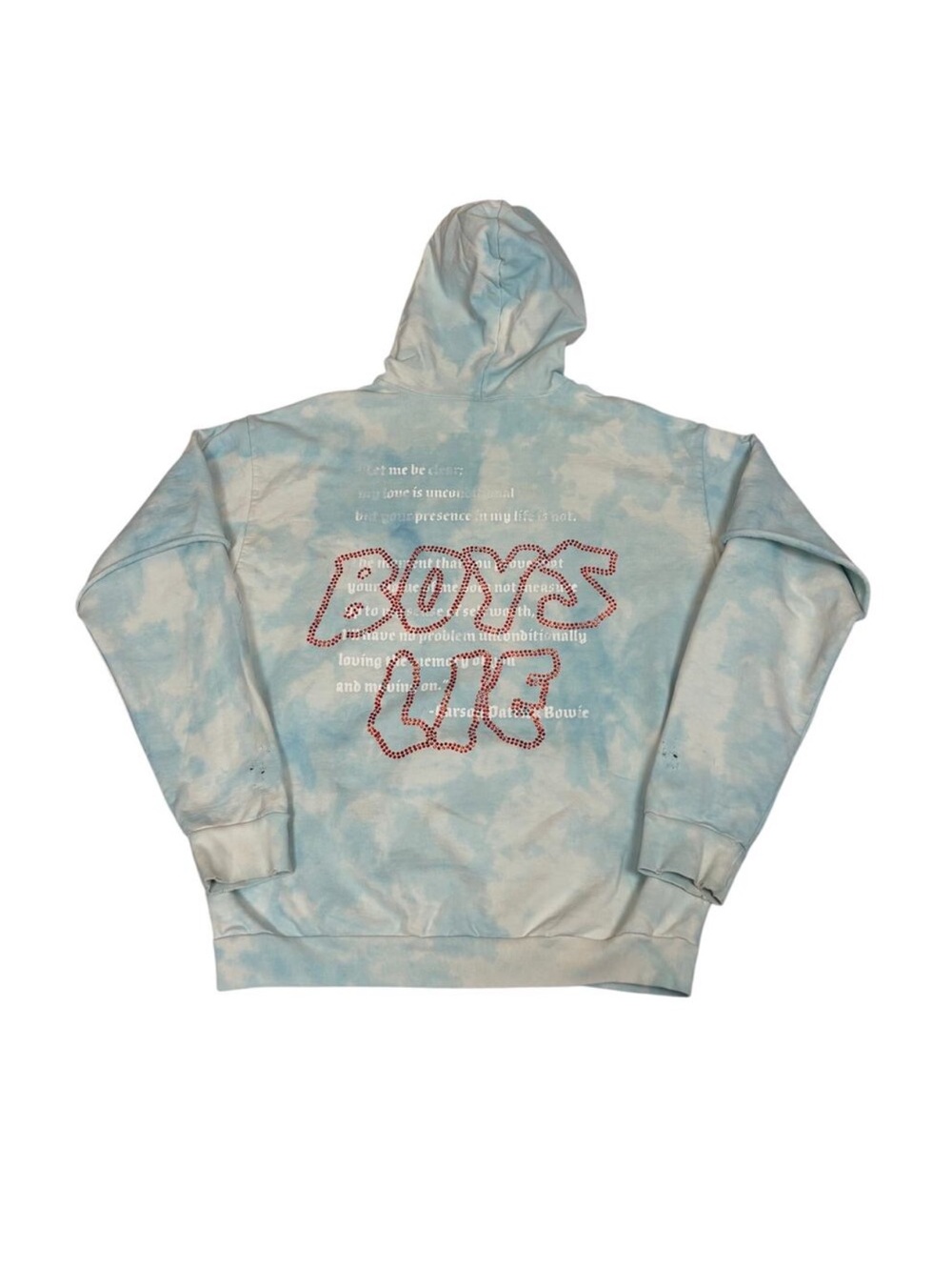 Boys Lie Light Blue Tie-Dye Hoodie with Rhinestone Logo - Picture 2 of 2